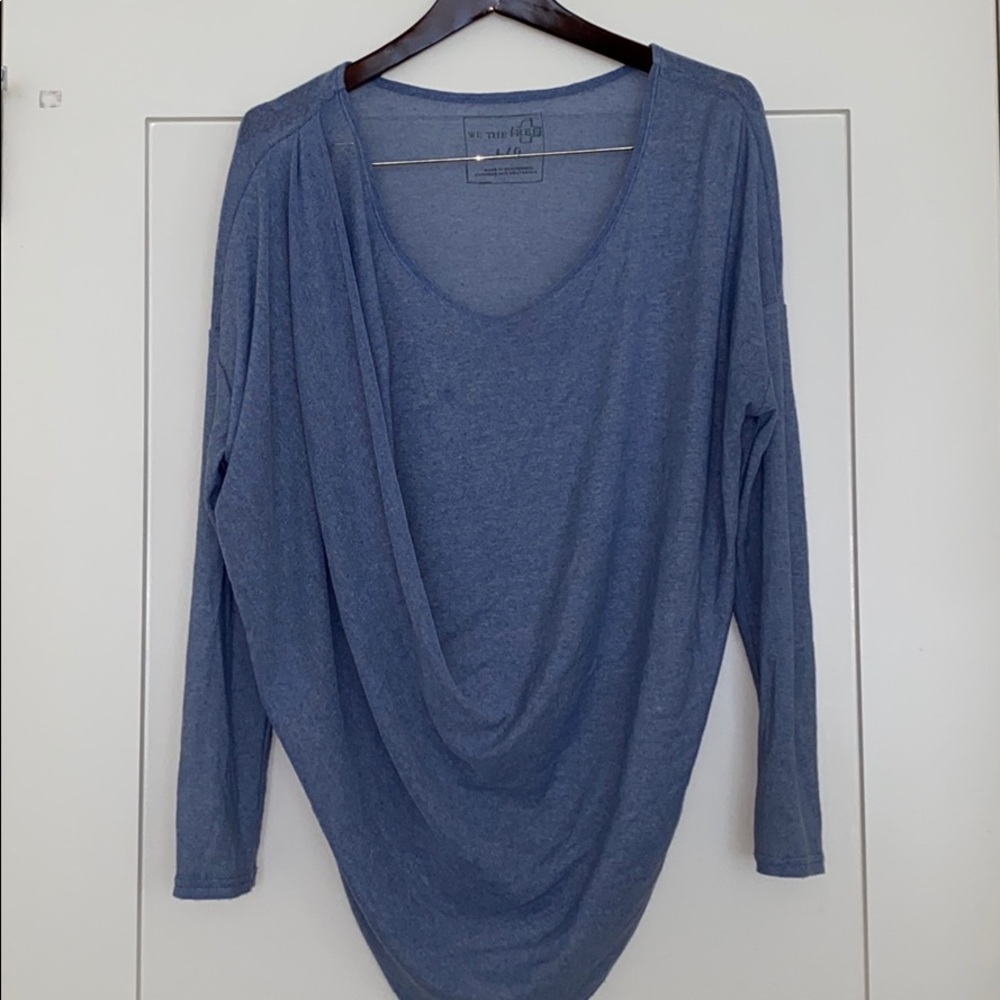 Free People draped long sleeve knit top